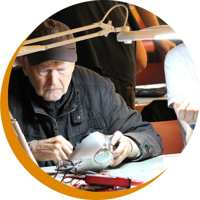 man fixing something